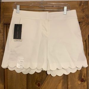 The Limited Scalloped White Shorts